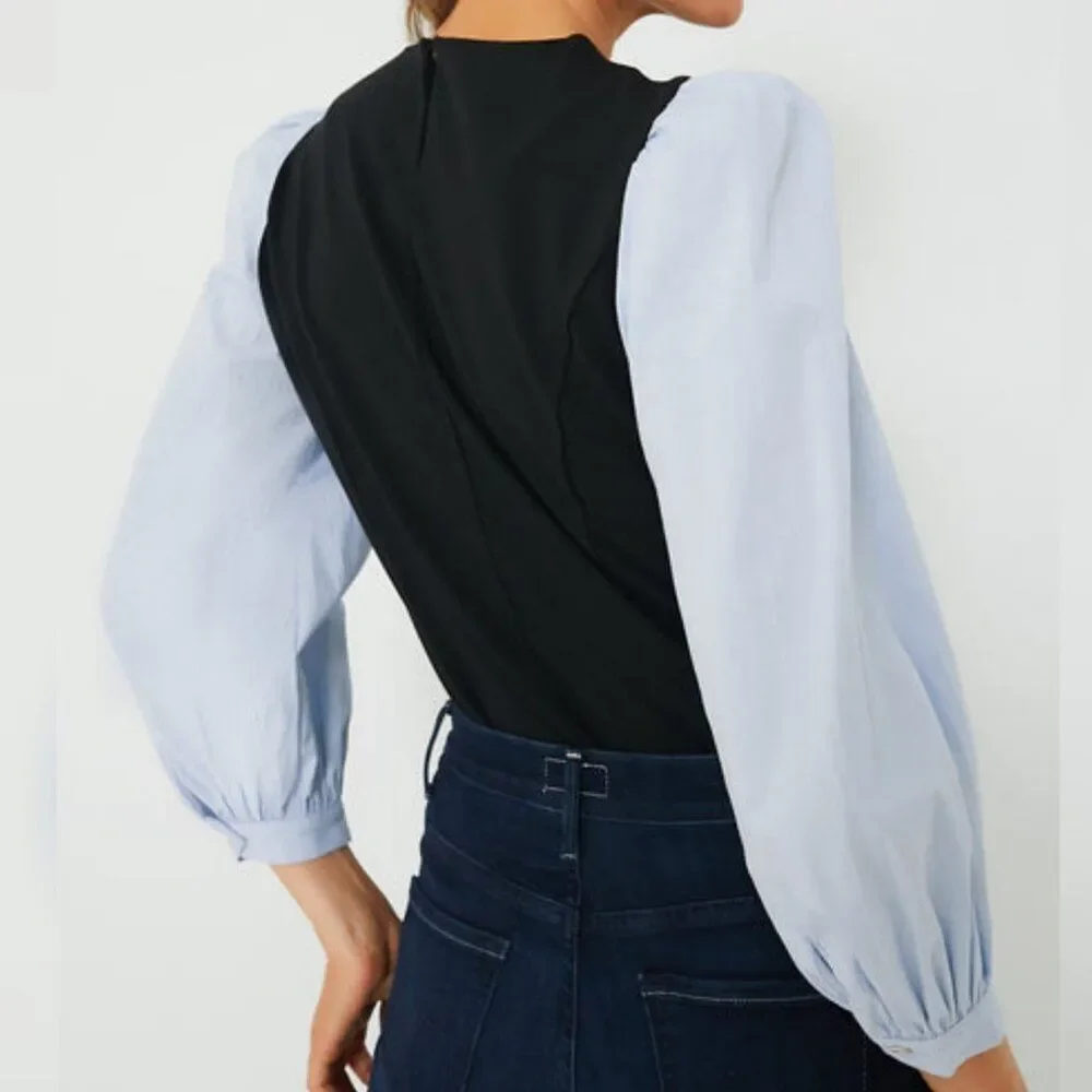 Tuckernuck - Size XS - Mixed‎ Media Gracia Black & Blue Top $128